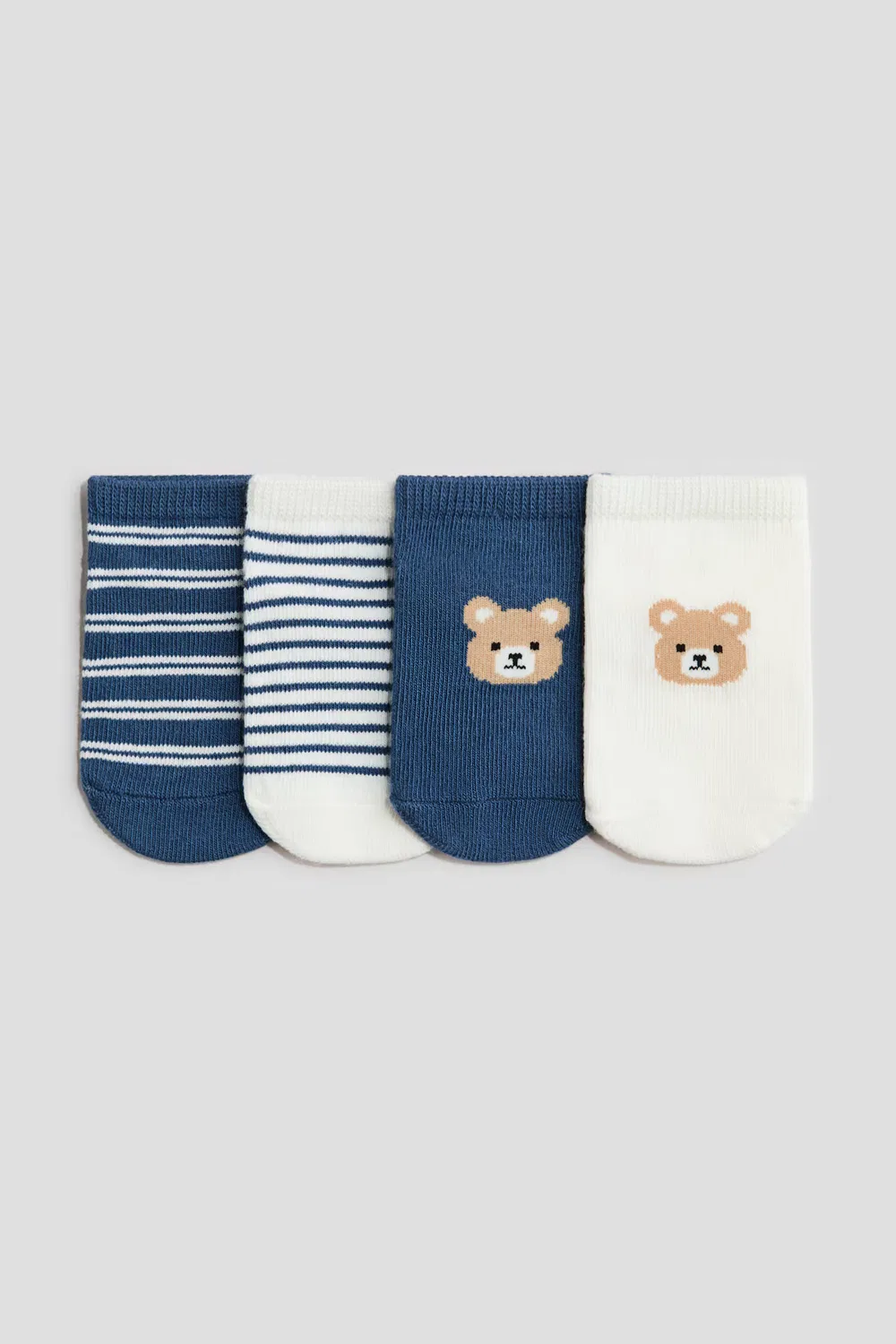Набор из 4 коротких носков H&M, Mattblau/Bären