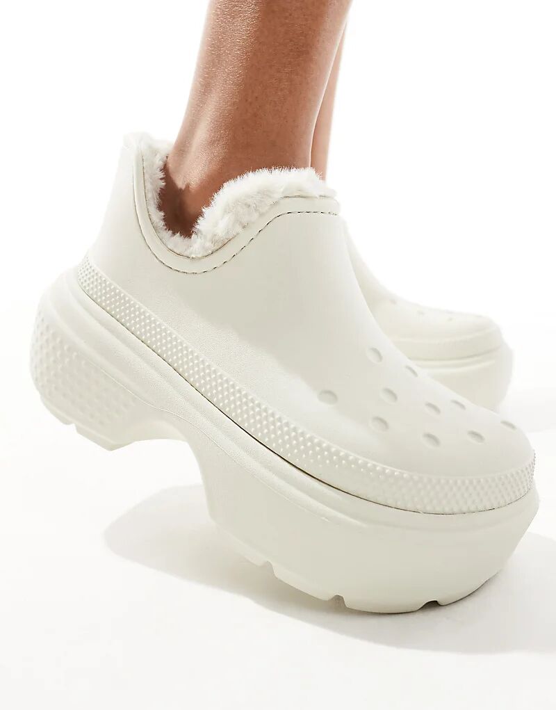 Ботинки женские Crocs Stomp короткие из вспененного материала, белый — фото 4