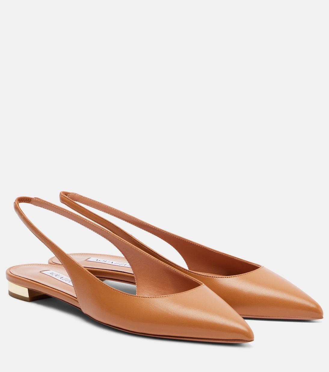 Кожаные лодочки-слингбэки Purist Aquazzura, Light Caramel