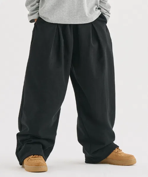 Детские широкие спортивные штаны Essential Wide Sweatpants Black TAKEASY KIDS, Черный