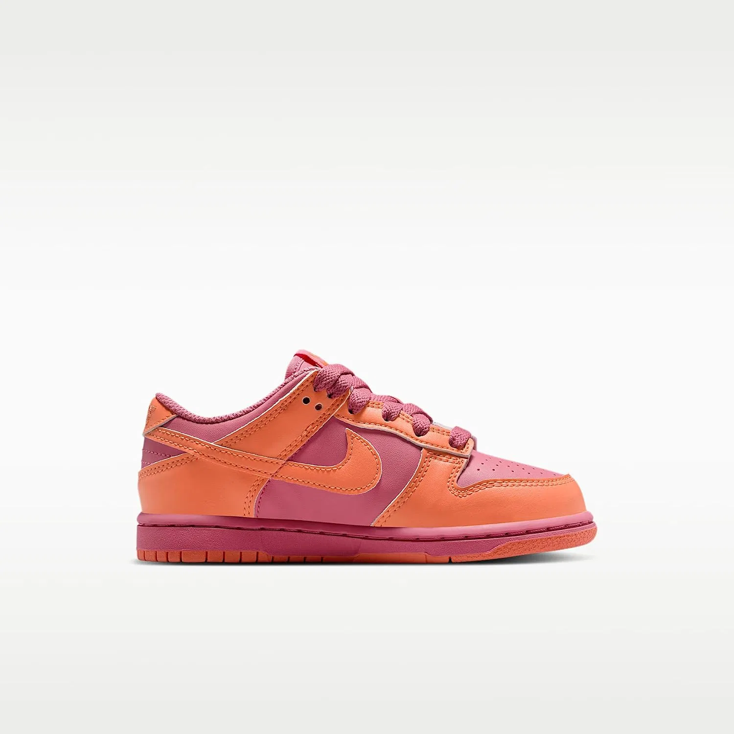 Детские кроссовки для девочек Nike Dunk Low Little Kids' Shoes, Peony/Orange Frost/Orange Frost — фото 3