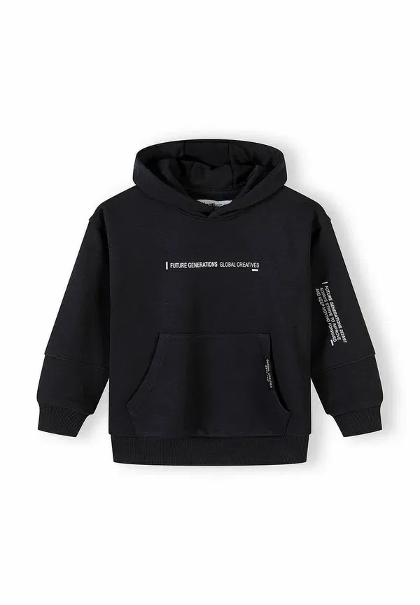 Спортивный костюм из хлопка и полиэстера hooded with kangaroo pocket and joggers Minoti Black, черный — фото 2