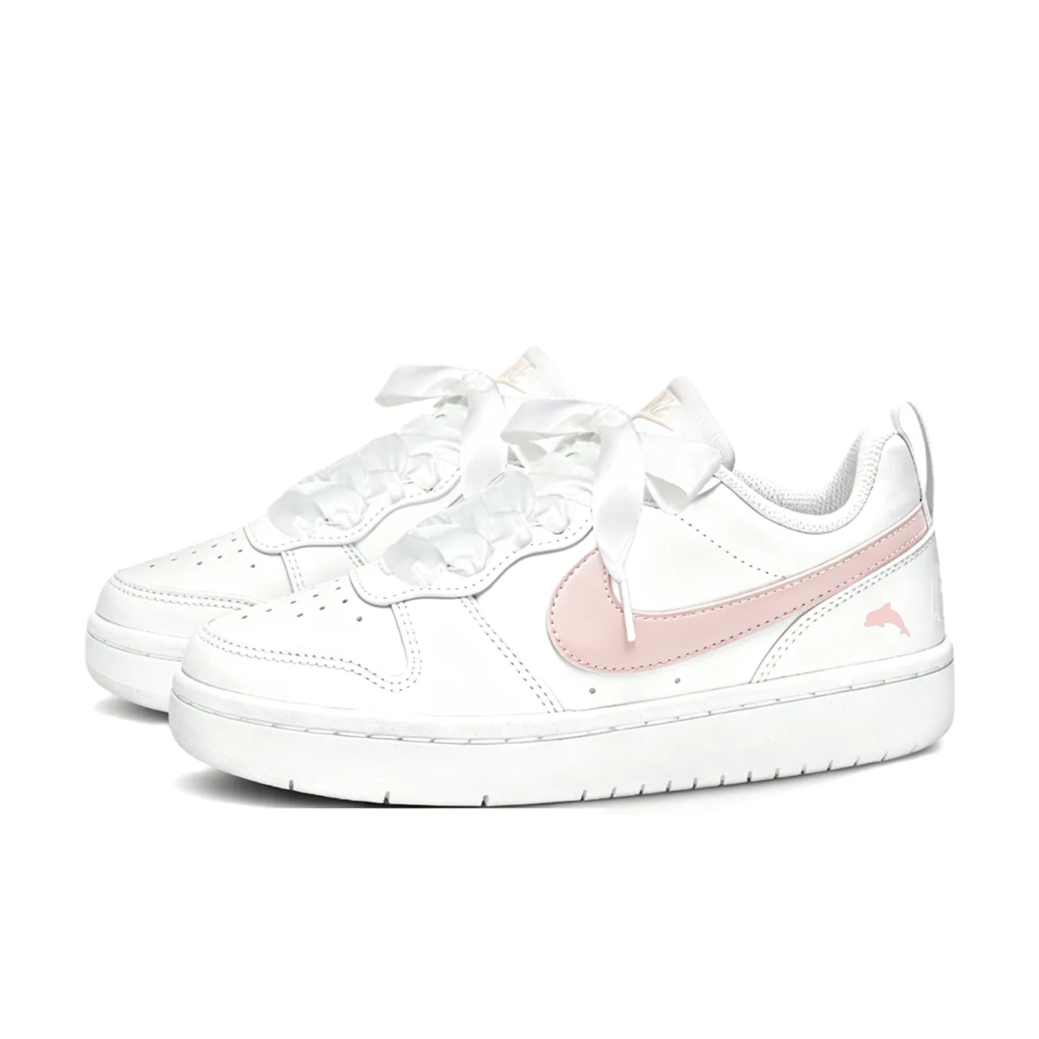 Детские кроссовки для скейтбординга низкие с кожаным верхом Court Borough Nike, Pink — фото 4