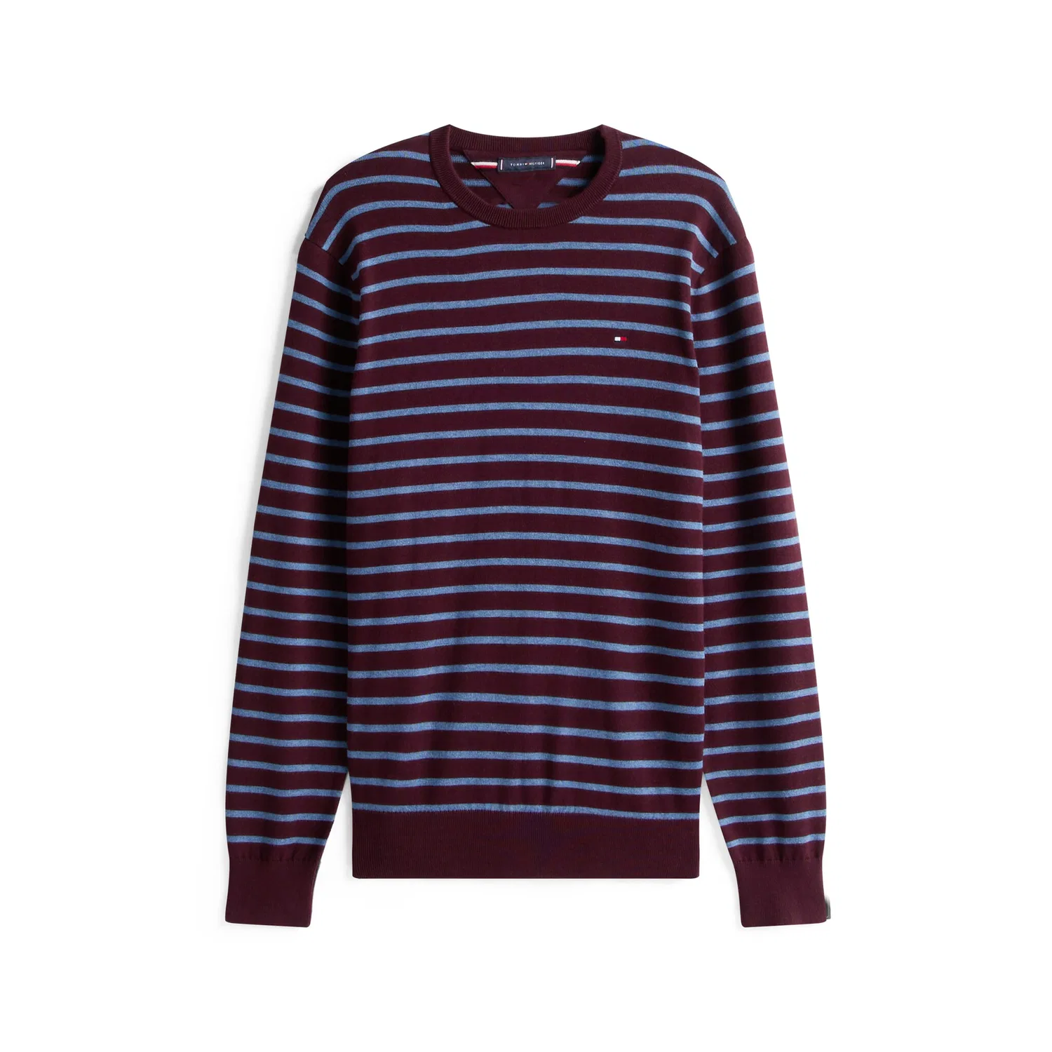 Мужской свитшот с круглым вырезом Essential Cotton Tommy Hilfiger, Deep Burgundy/Petrol Blue — фото 4