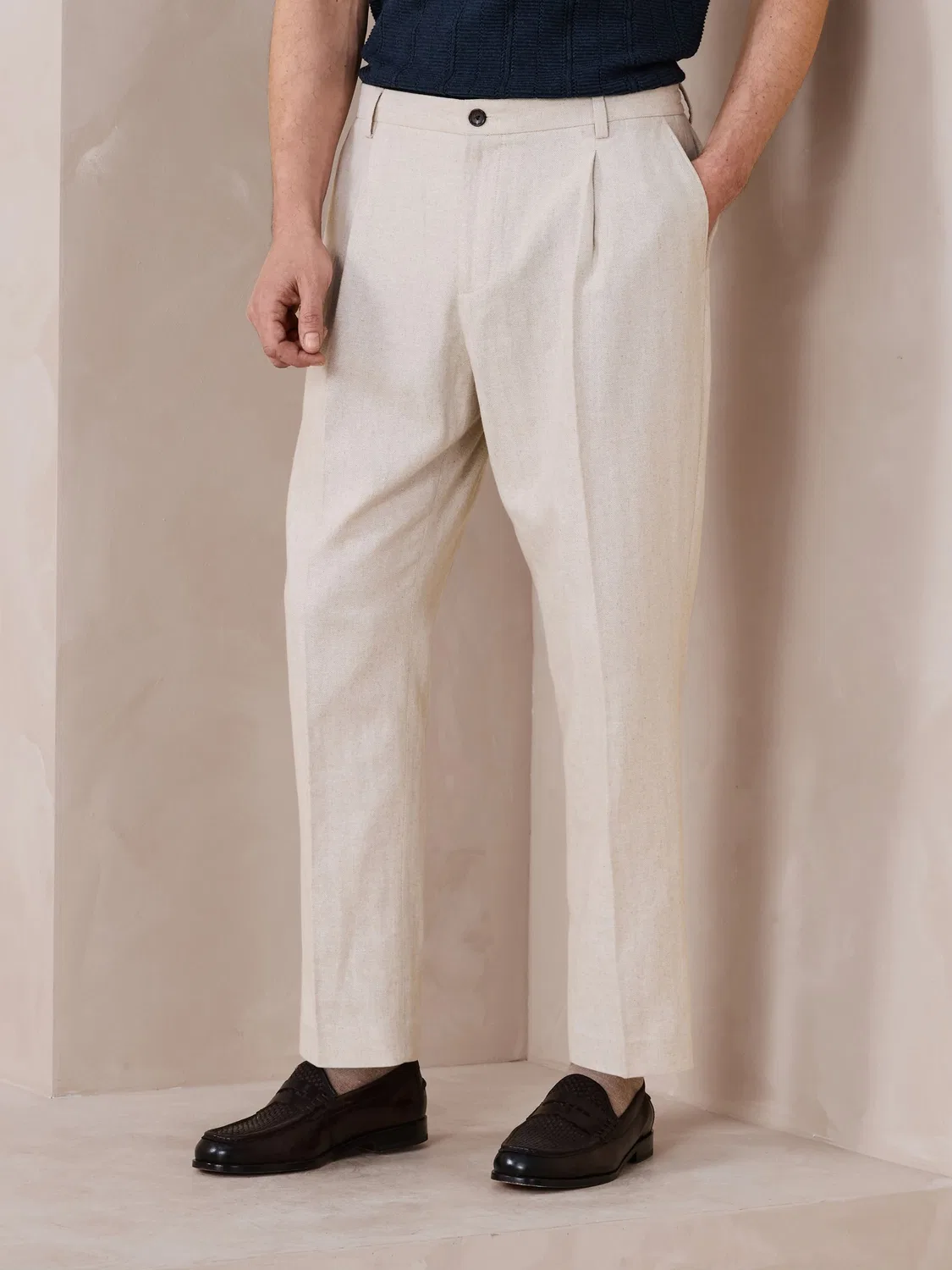Брюки с эластичным поясом, Regular Tapered Fit, N. Premium Next, нейтральный