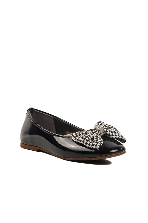 Детские балетки для девочек из лакированной кожи Ayakmod, Black Patent Leather — фото 3