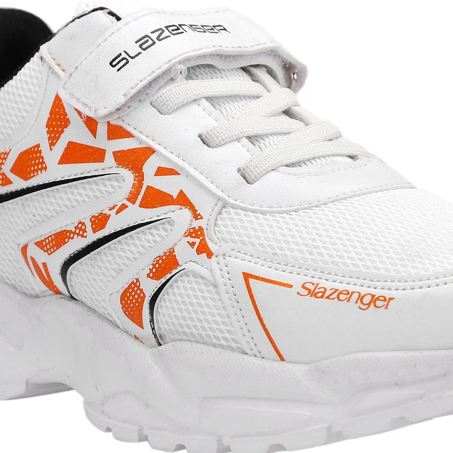 Кроссовки повседневные текстильные с закрытой пяткой Slazenger Kanner, Бело-оранжевый — фото 4