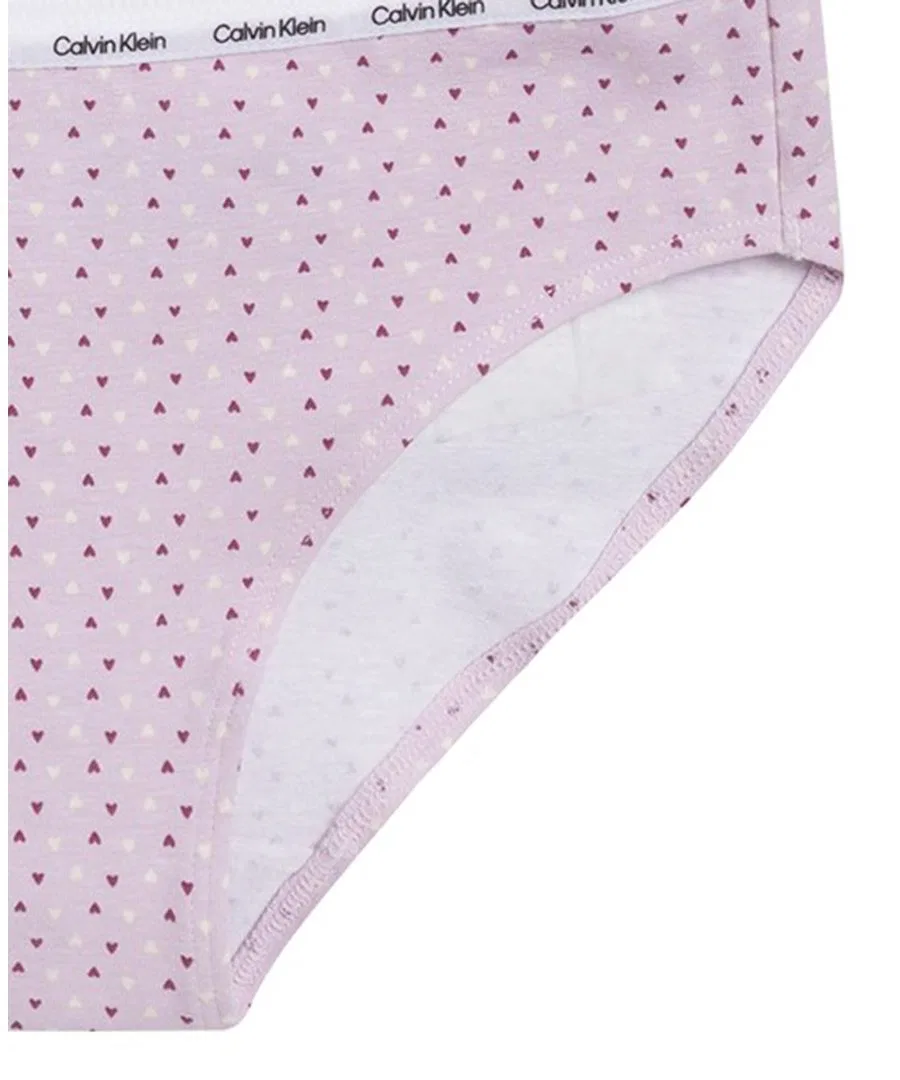 Комплект бикини с принтом сердце и полоска, 7 шт. Calvin Klein, Pink Floral Hearts/ Assorted — фото 4