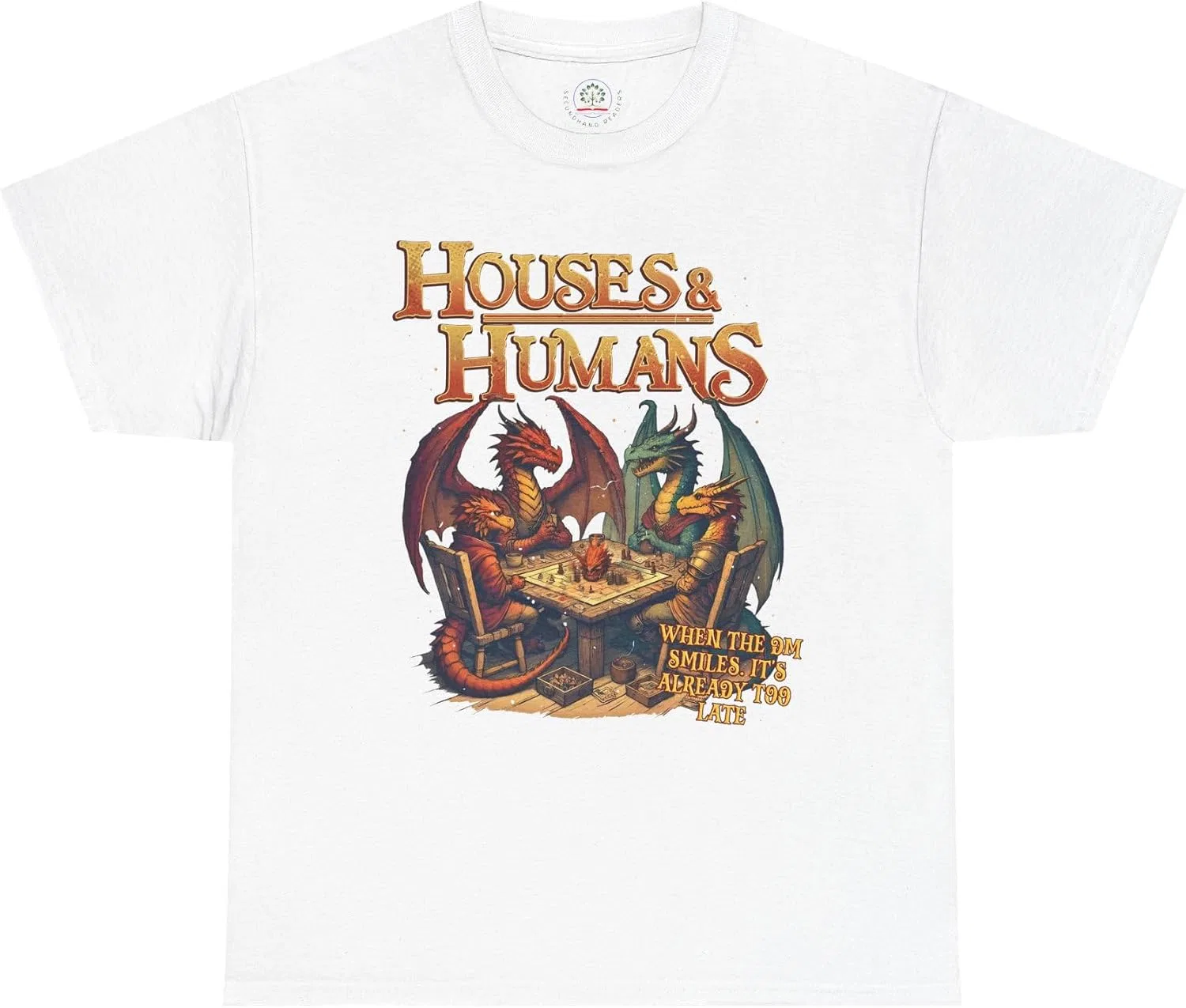 Мужская футболка с принтом Houses and Humans Role-Playing Tee, белый