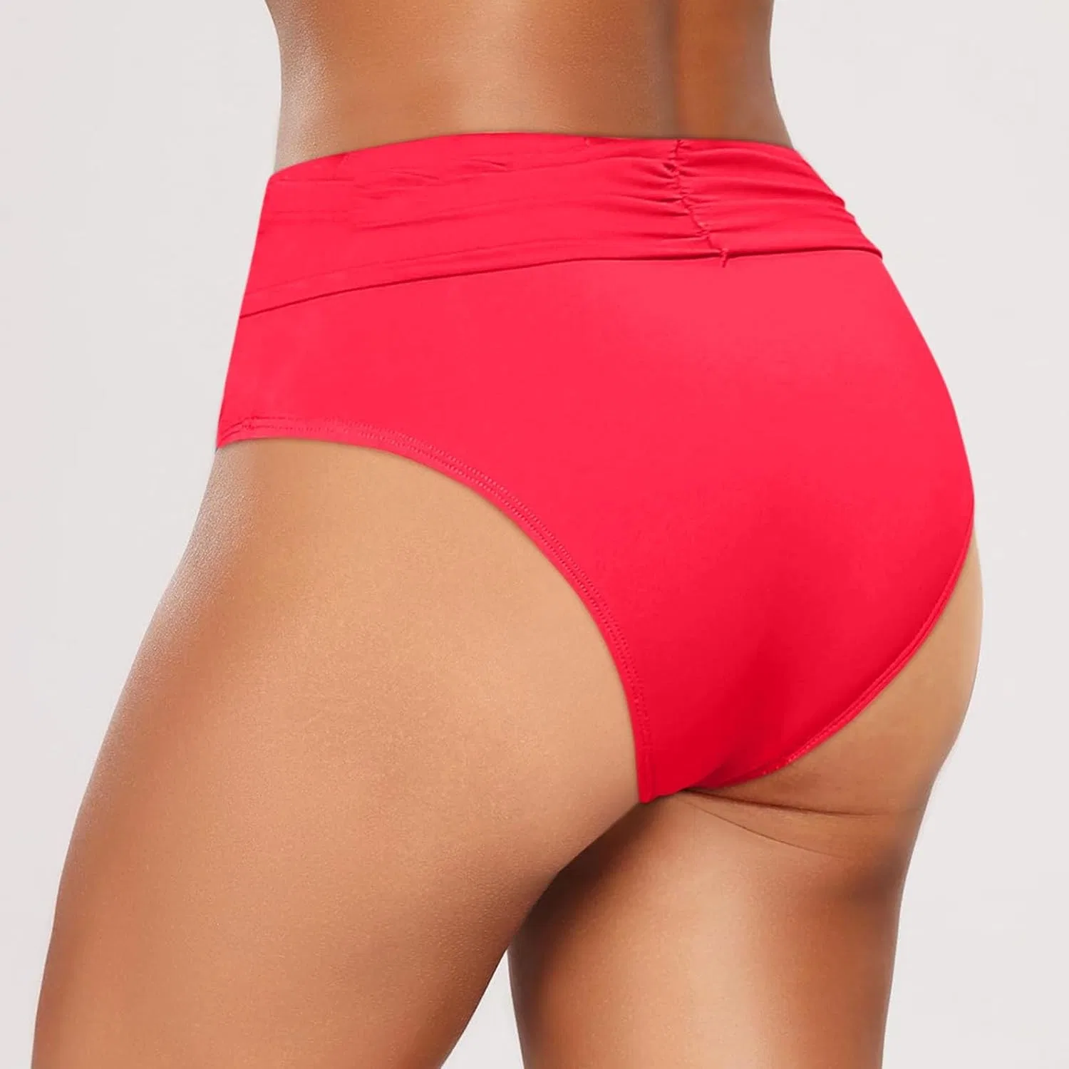 Женские бикини-шорты с защипами для живота Generic, Watermelon Red — фото 2