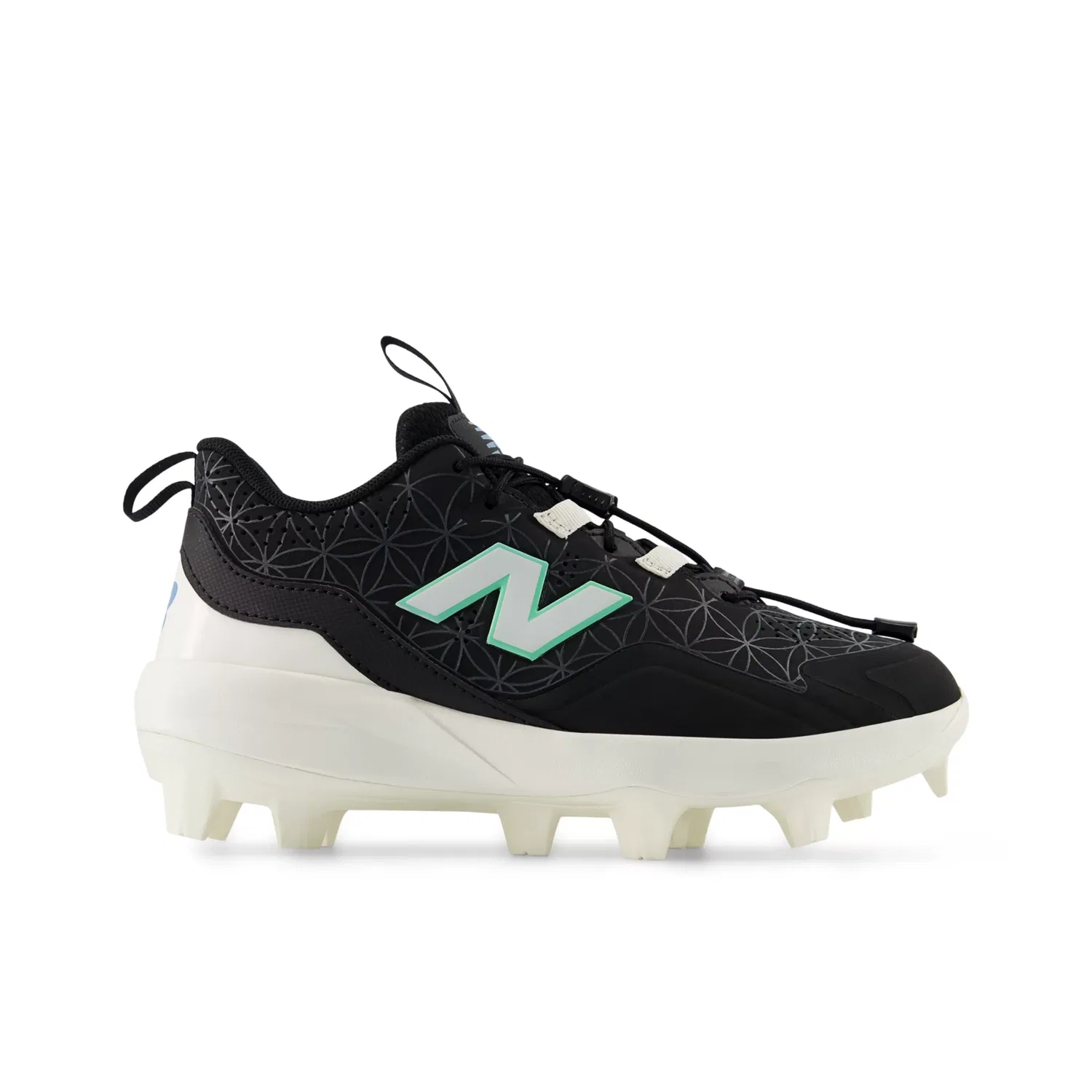 Детские бейсбольные шиповки с системой шнуровки-фиксатора Fuelcell Lindor 3 Youth New Balance, Black With White