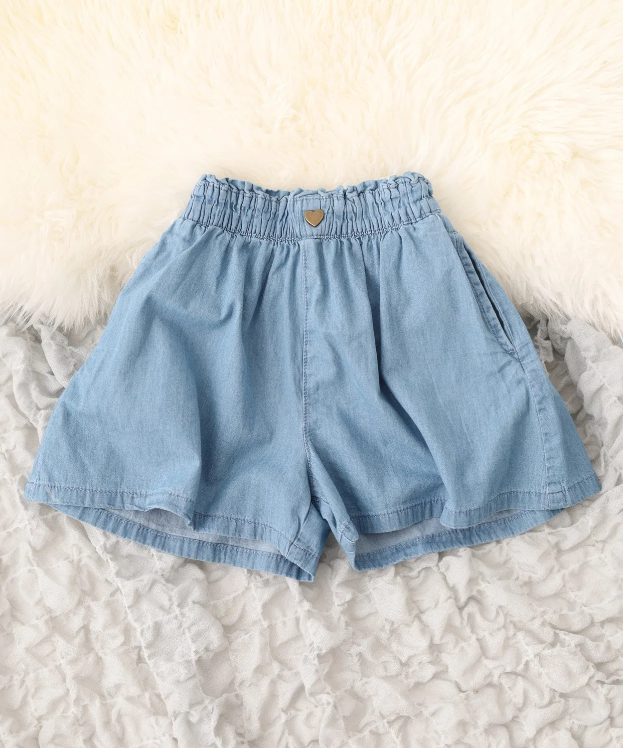 Детские шорты-кюлоты из легкого денима FUNALIVE, Navy — фото 2