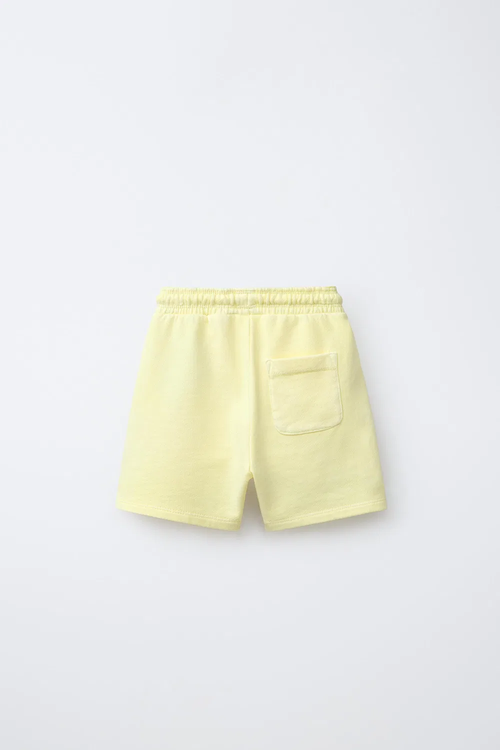 Плюшевые бермудские шорты с вышивкой, окрашенные в готовом виде ZARA, Light Yellow — фото 2