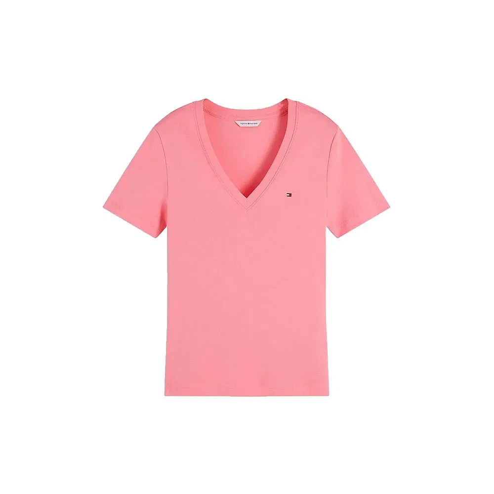 Женская футболка с V-образным вырезом Tommy hilfiger, Pink — фото 3