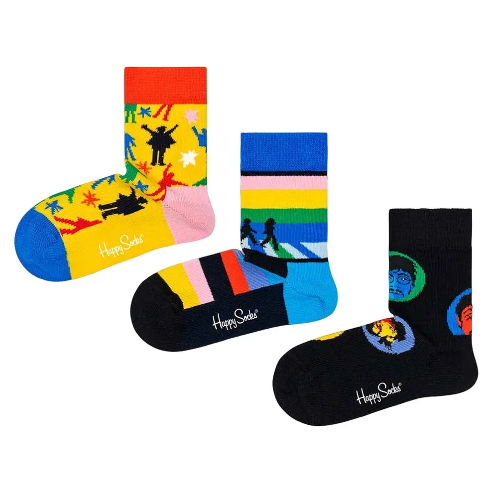Носки Beatles 3 пары Happy Socks, мультиколор