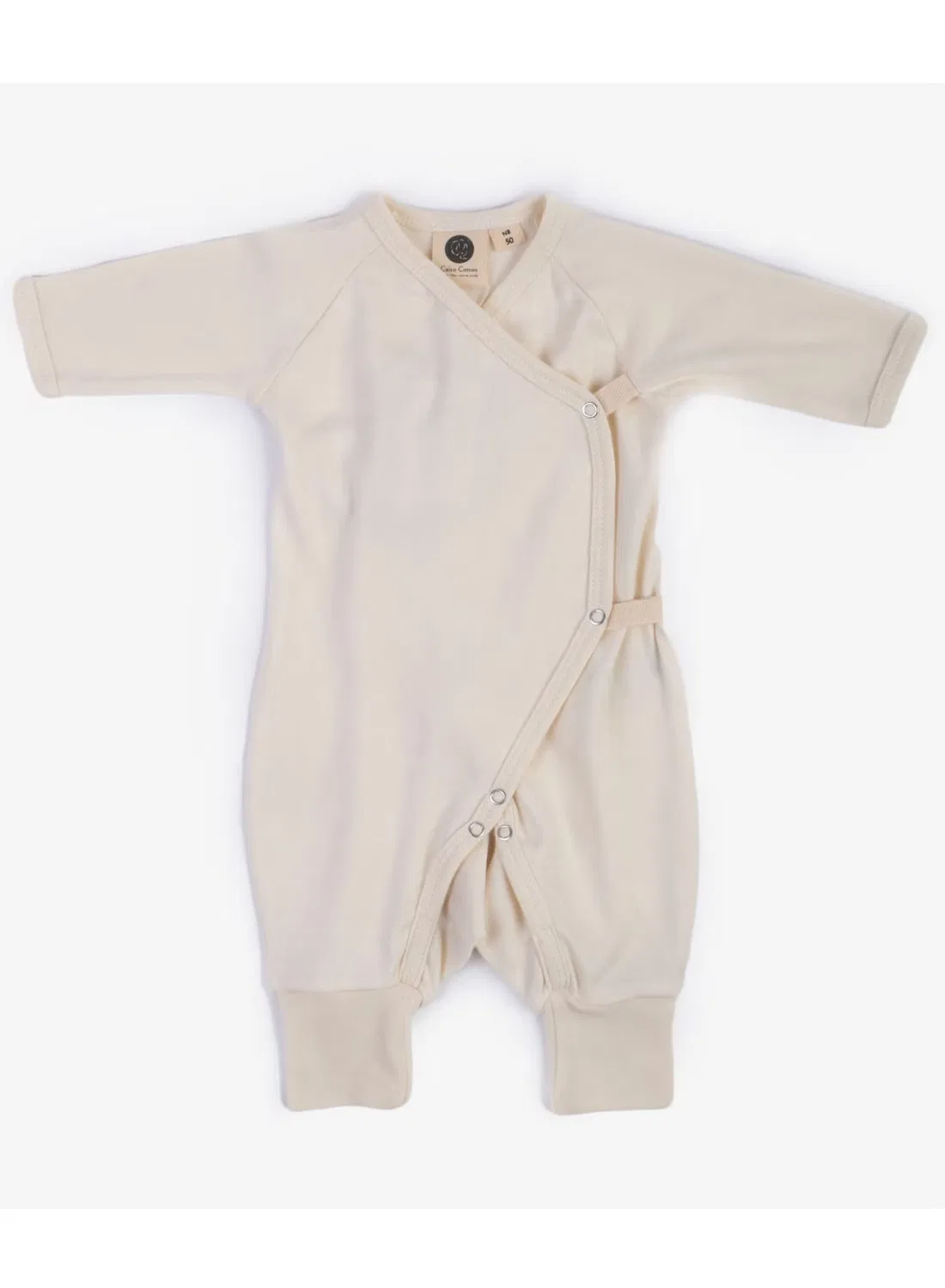 Боди-комбинезон кимоно из органического хлопка без пико Caico Cotton, алебастровый