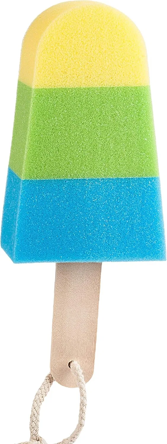 Банная губка Ice on Handle, alles-meine.de GmbH, с деревянной ручкой, 27 см, голубой