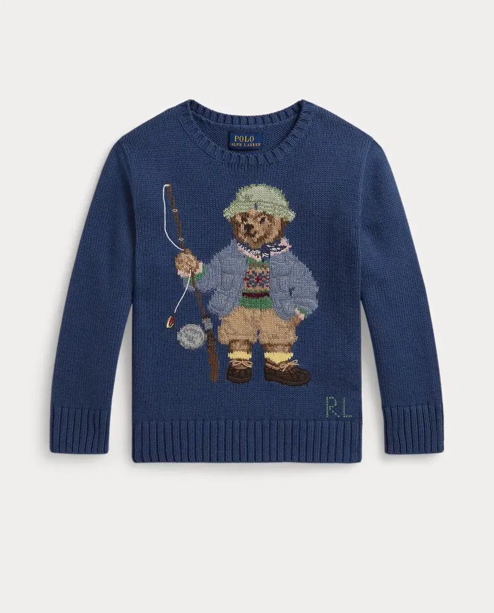 Детский джемпер хлопковый Polo Bear Polo Ralph Lauren, Azul Índigo
