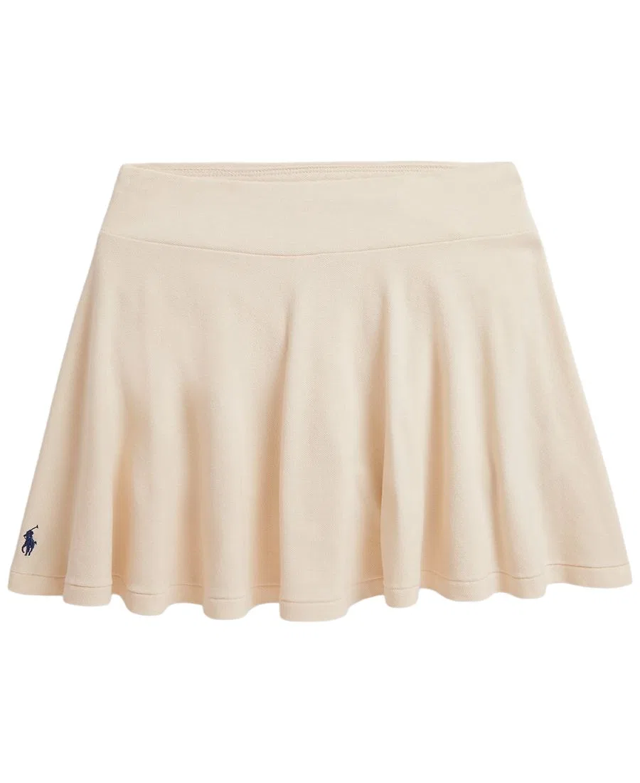 Юбка-шорты из стрейч-сетки с вышивкой Pony Polo Ralph Lauren, Guide Cream