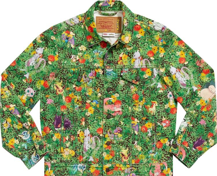 

Куртка Levi's x Pokémon Vintage Fit Trucker Jacket 'Garden Multicolor', зеленый