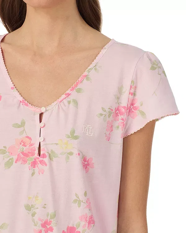 Женская ночная рубашка с цветочным принтом Ralph Lauren, Pink Print — фото 2