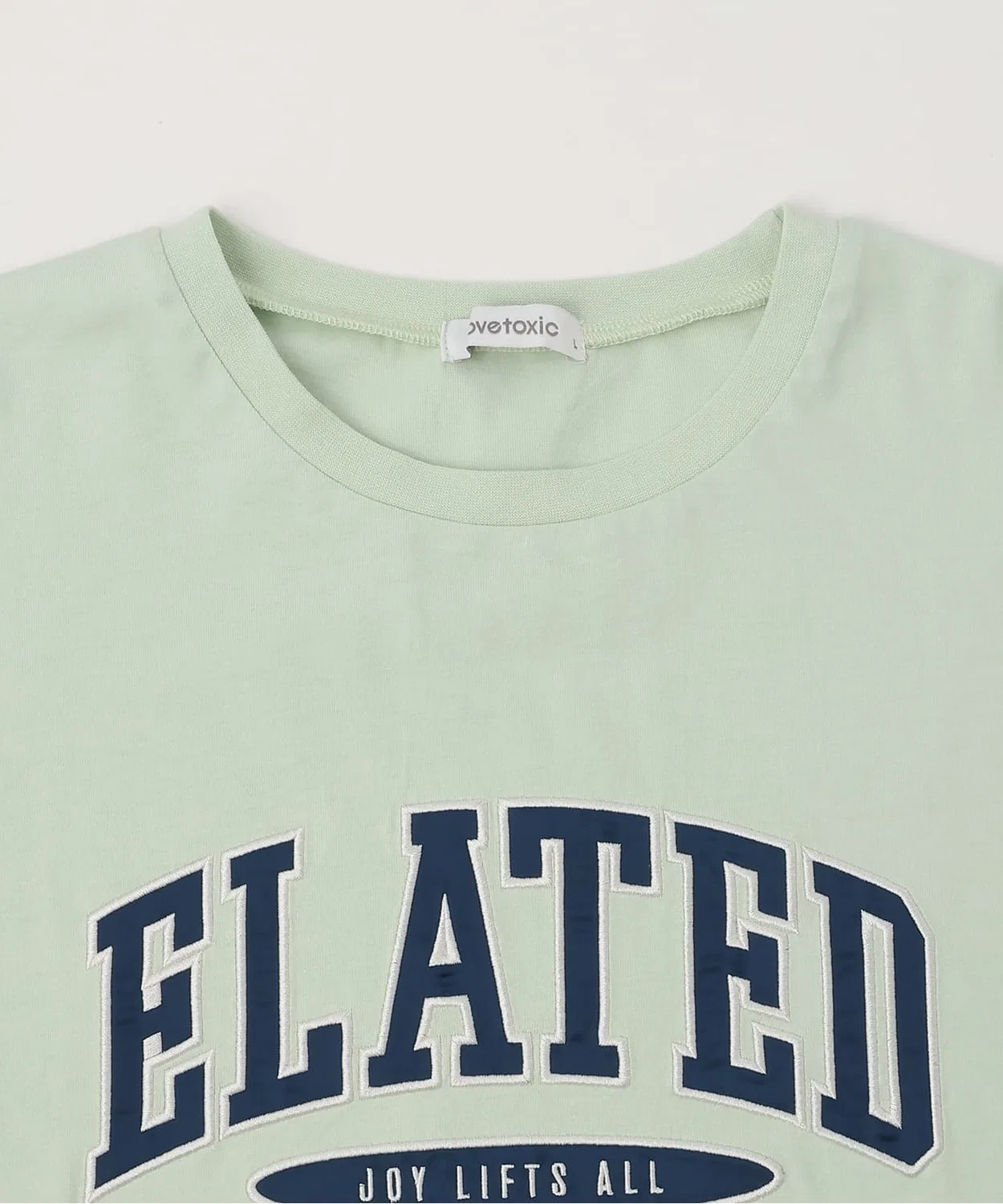 Детская футболка с длинным рукавом хлопковая, модель College Applique Logo LOVETOXIC, Navy — фото 3