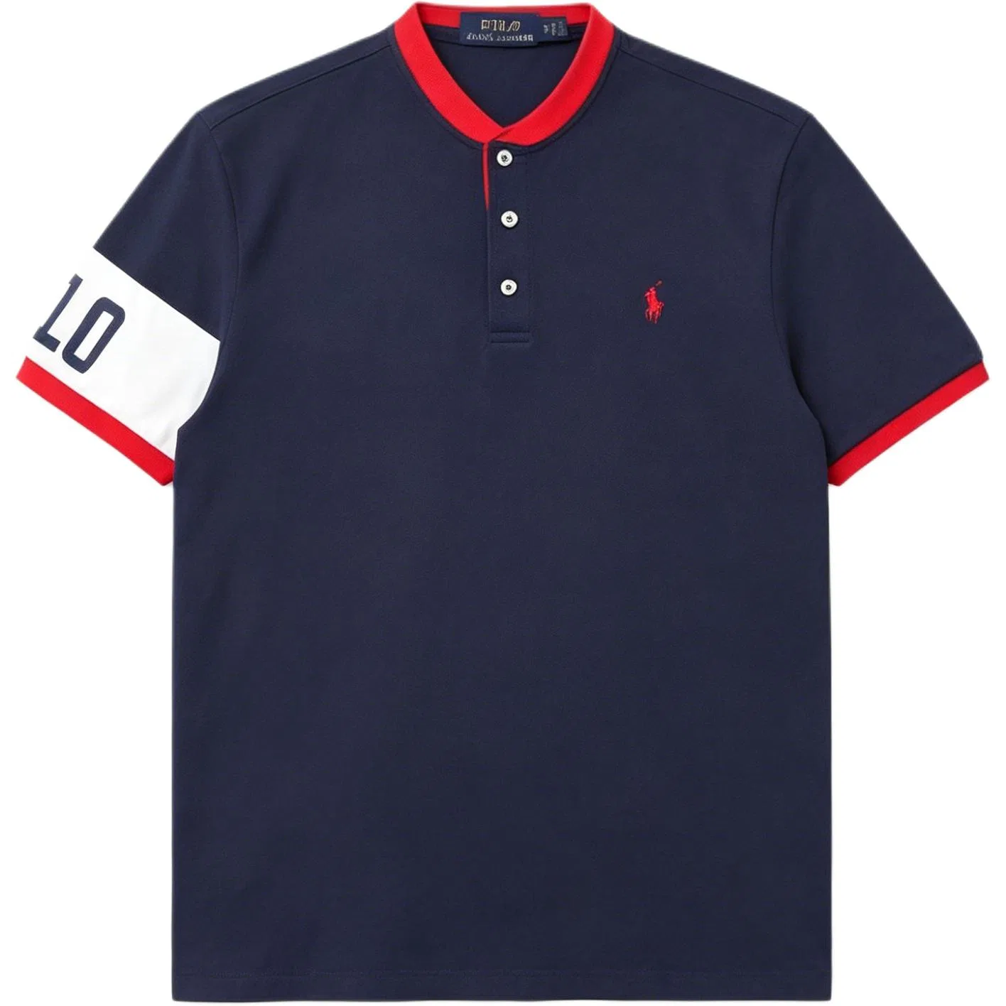 Футболка Polo Ralph Lauren с воротником Henry синяя