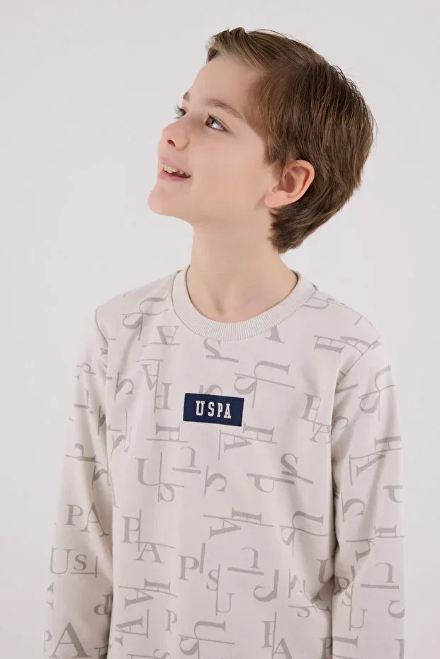 Детский спортивный костюм для мальчиков хлопковый U.S. Polo Assn., Beige — фото 4