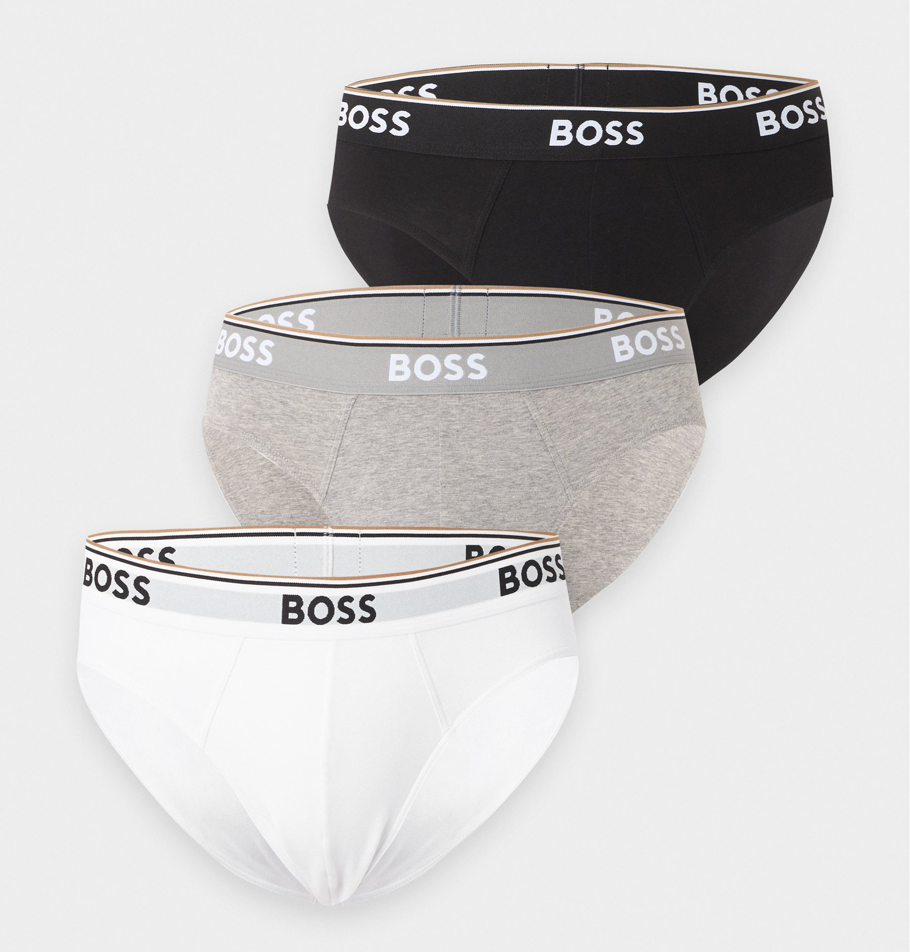 Комплект трусов Boss Power, 3 предмета, черный/серый/белый
