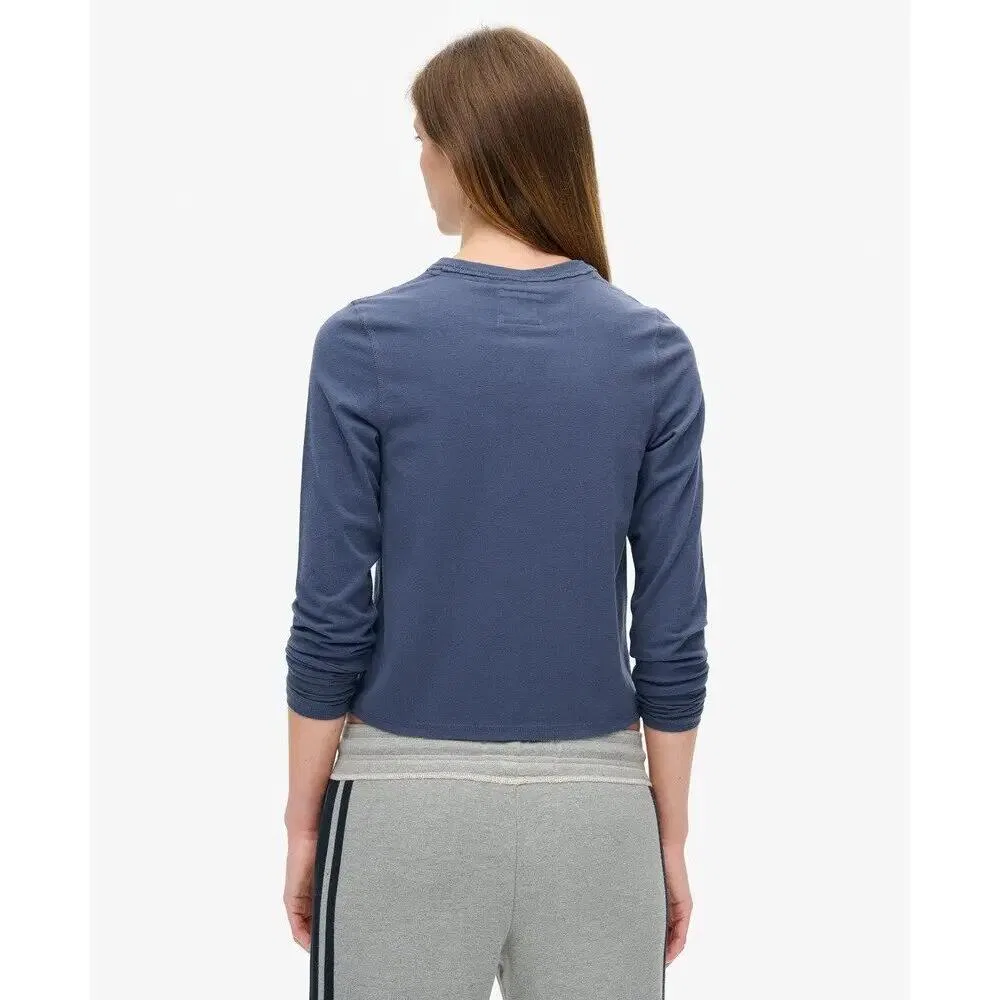 Женский лонгслив с принтом Athletic Essentials Ringer Superdry, Blau — фото 4