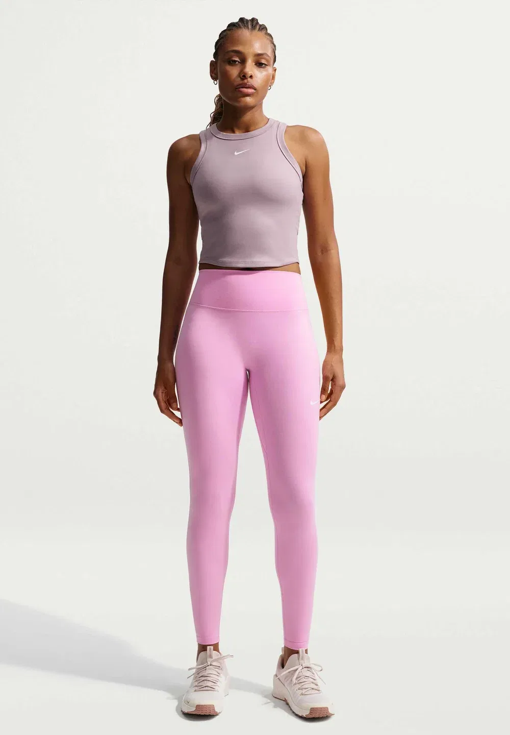 W nk df one hr tight useam - leggings Nike Performance, Pink Rise/White