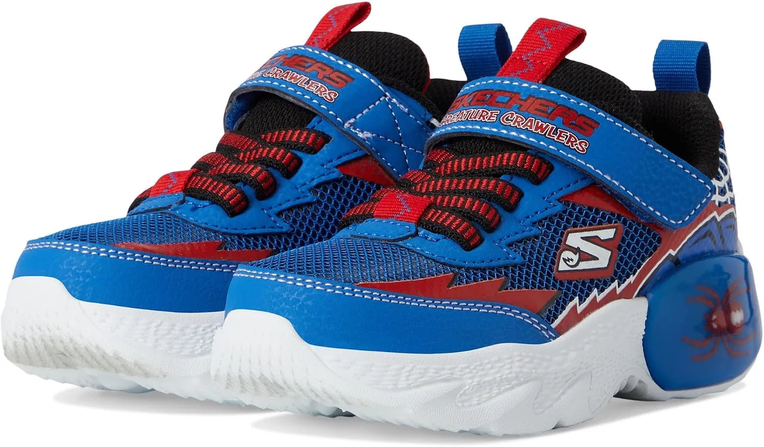 Детские кроссовки для мальчиков с принтом Creature-Crawlers Skechers, Blue/Red