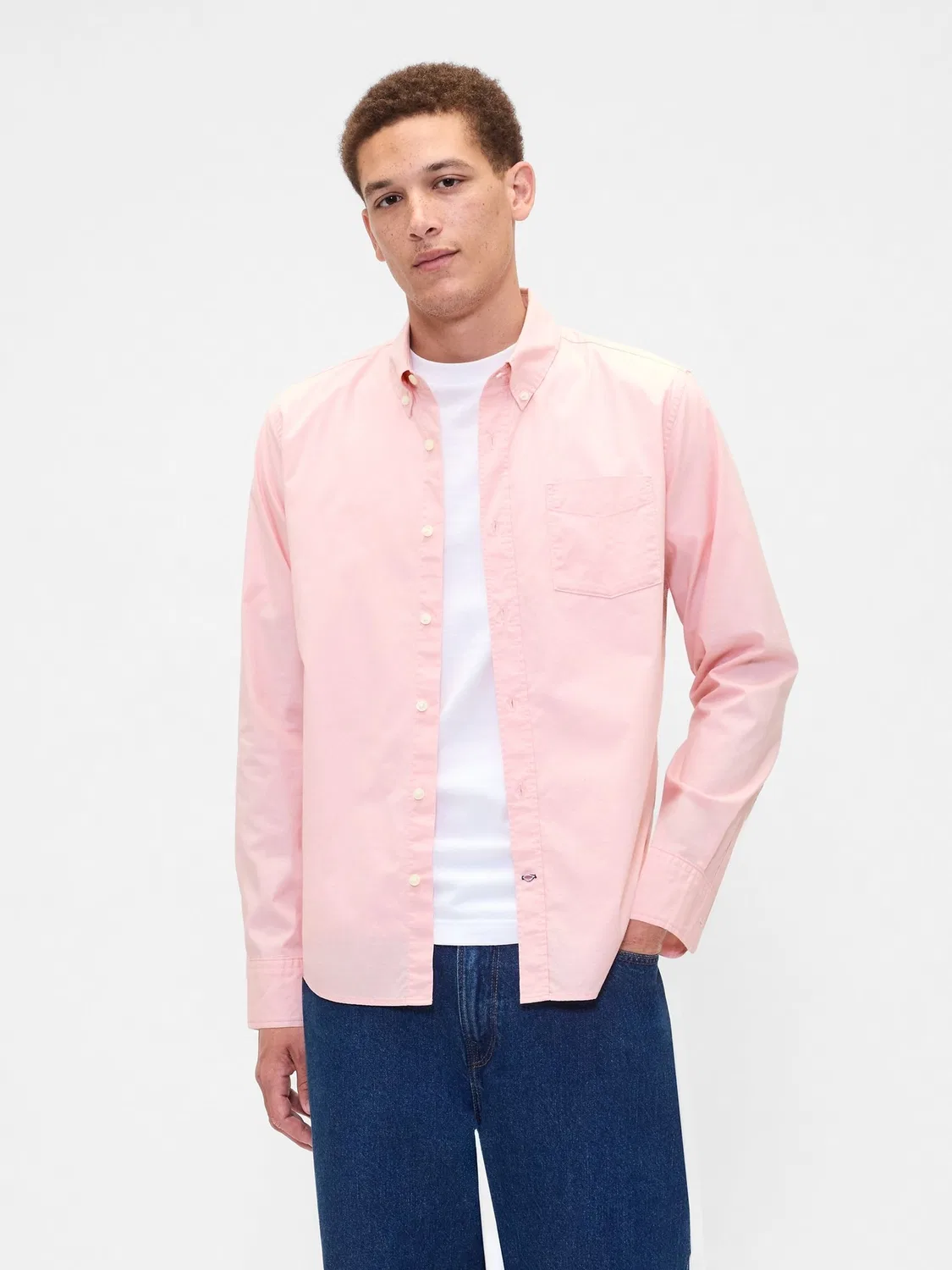 Рубашка поплиновая стрейч Gap, Pink