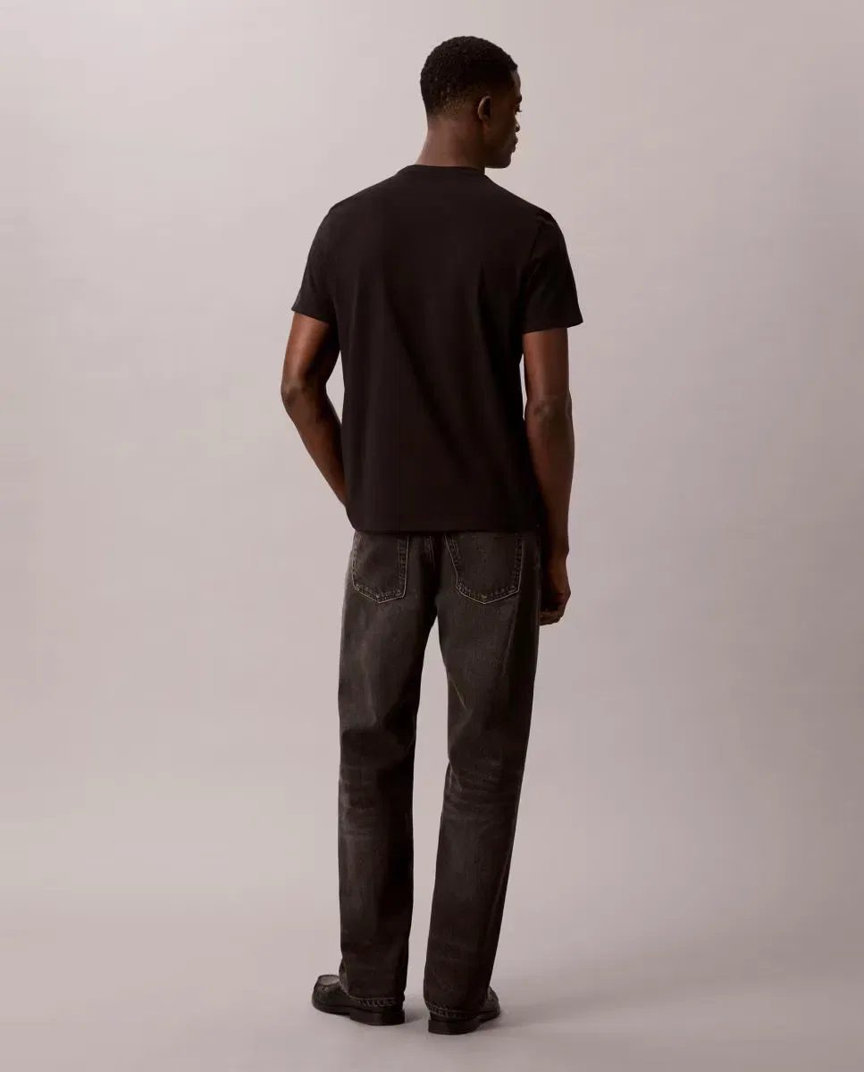 Мужская футболка хлопковая с принтом Calvin Klein, Negro — фото 2