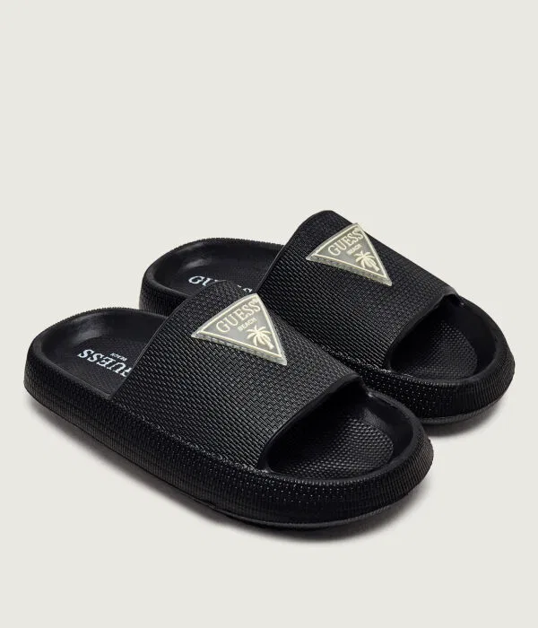 Детские шлепанцы для девочек пластиковые Guess, Цвет Nero — фото 4