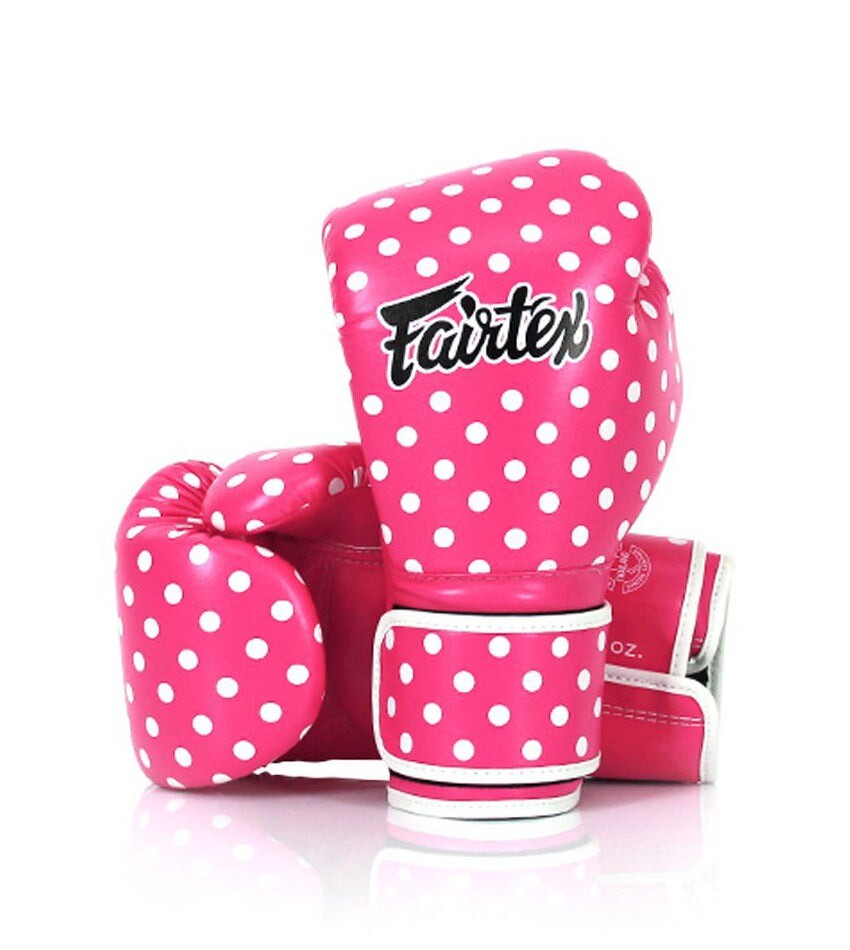 

Боксерские перчатки Fairtex Art Collections Microfiber Polka Dot, 14 oz., розовый