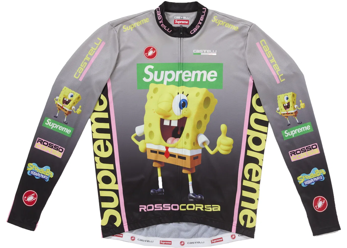 Мужская велосипедная джерси Supreme SpongeBob SquarePants Castelli L/S, Black