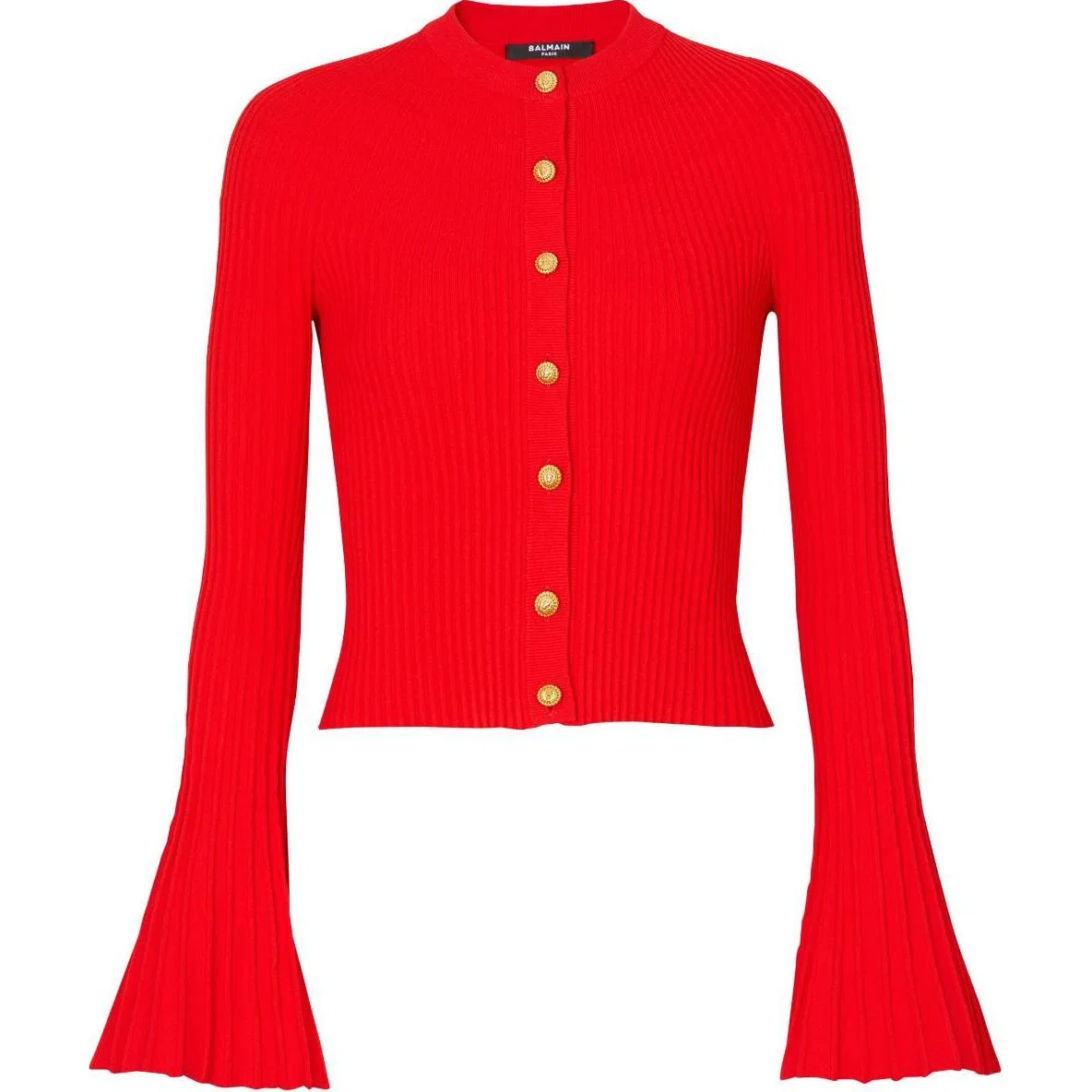 Женский свитер с круглым вырезом Red BALMAIN, Красный