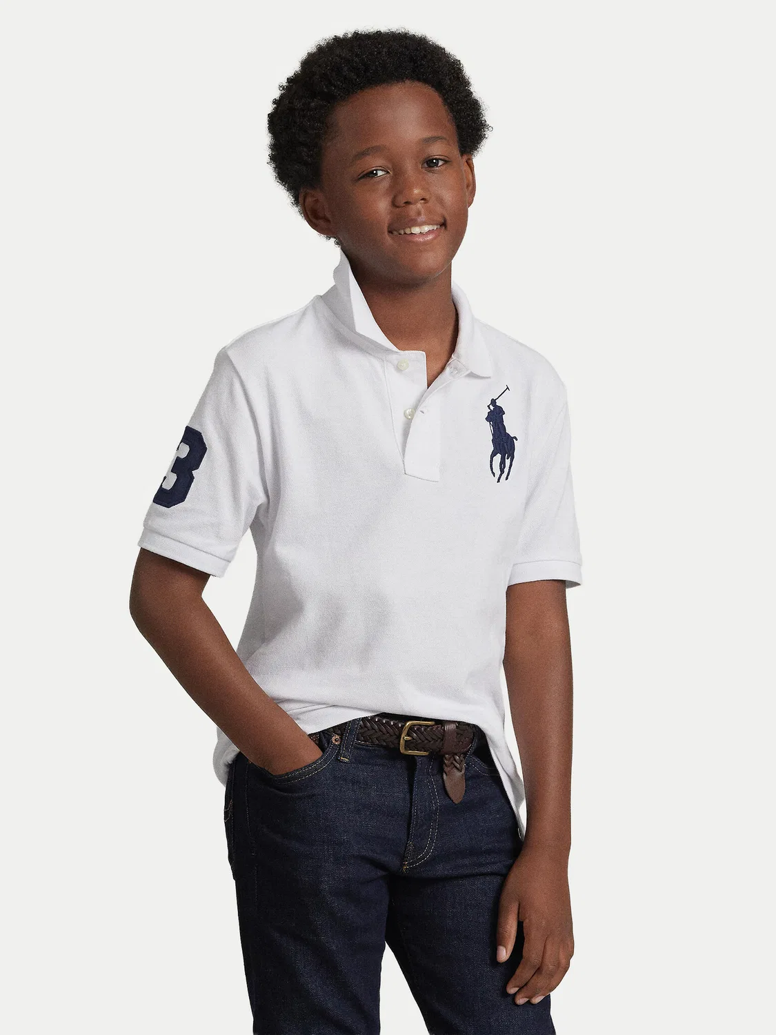 Поло стандартного кроя для мальчика Polo Ralph Lauren, белый
