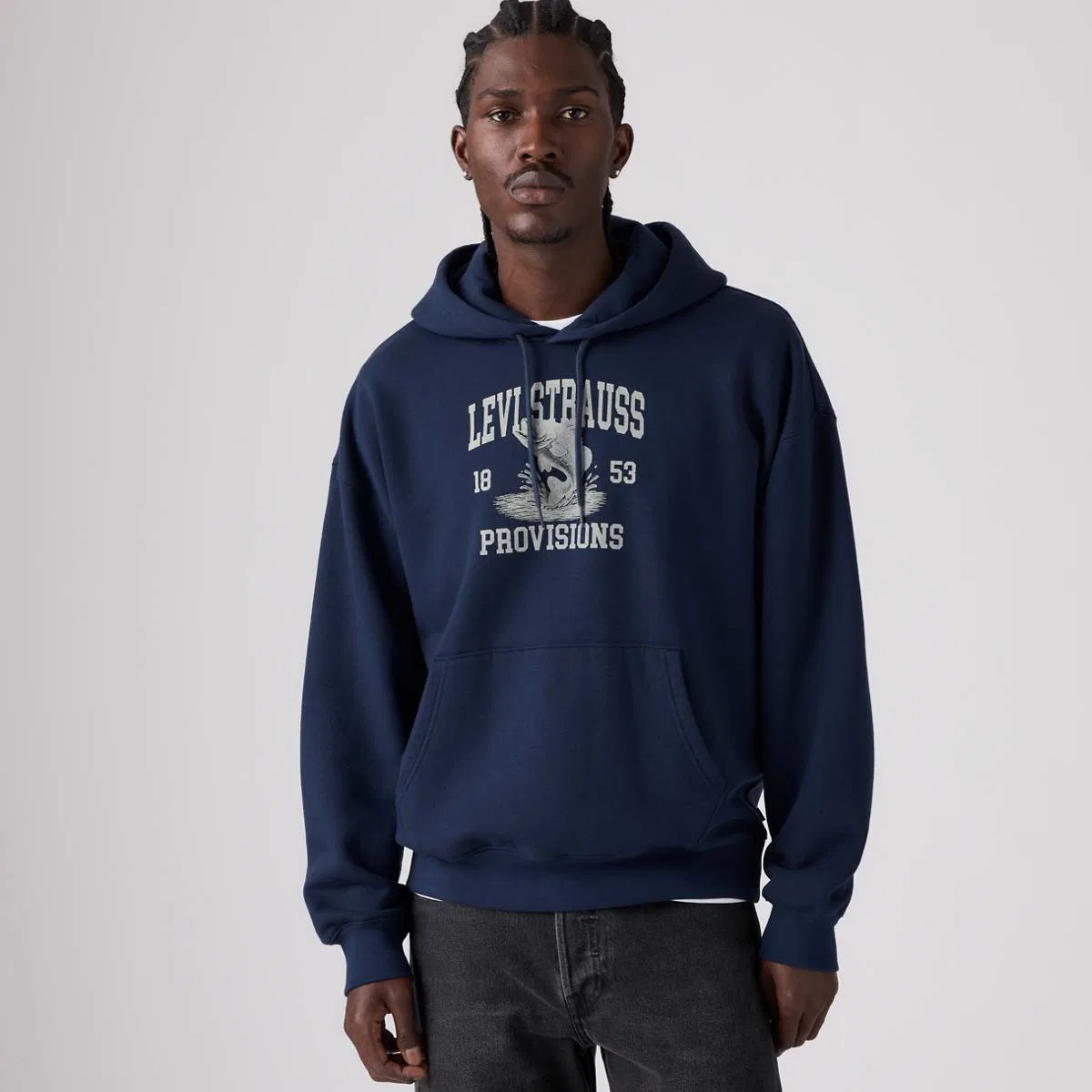 Худи свободного кроя с графическим принтом Levi's, Navy Blazer - Blue