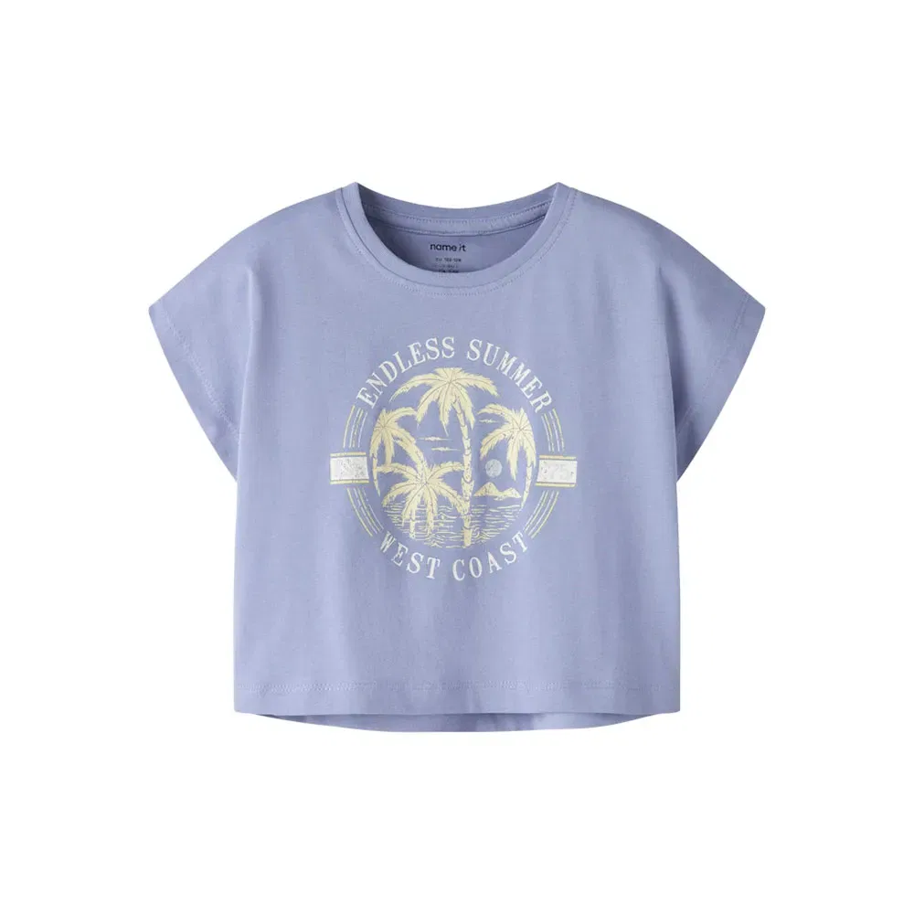 Детская футболка с кап-рукавом Vilma Capsl Short Sleeve Name it, Purple