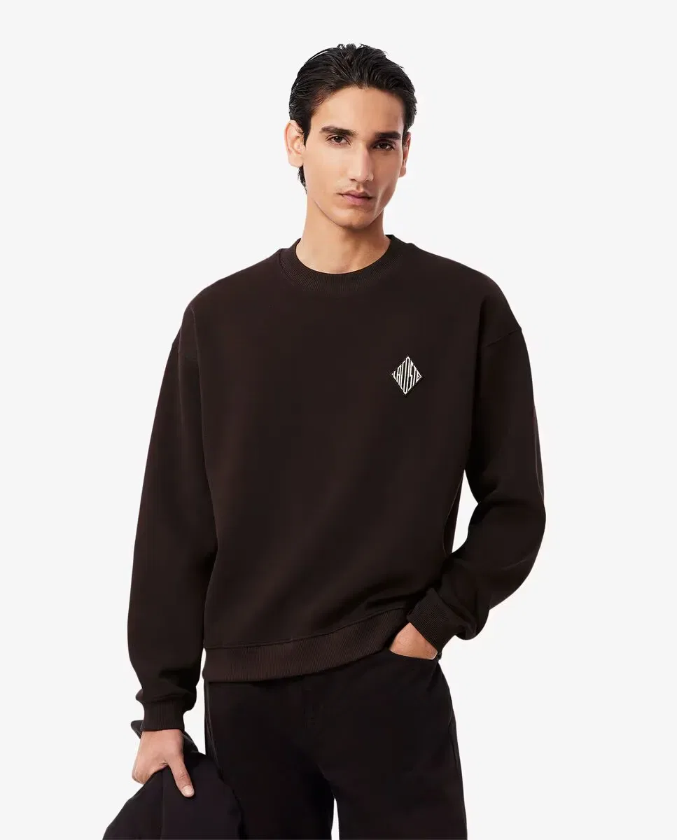Мужской свитшот из пике с логотипом Lacoste, Marron