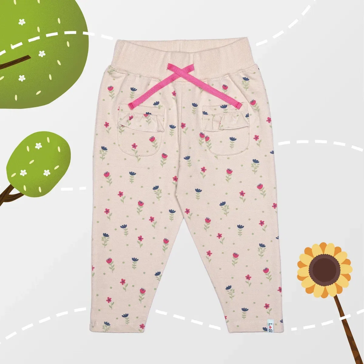 Детские спортивные штаны с цветочным принтом Lilly + Sid, Multi