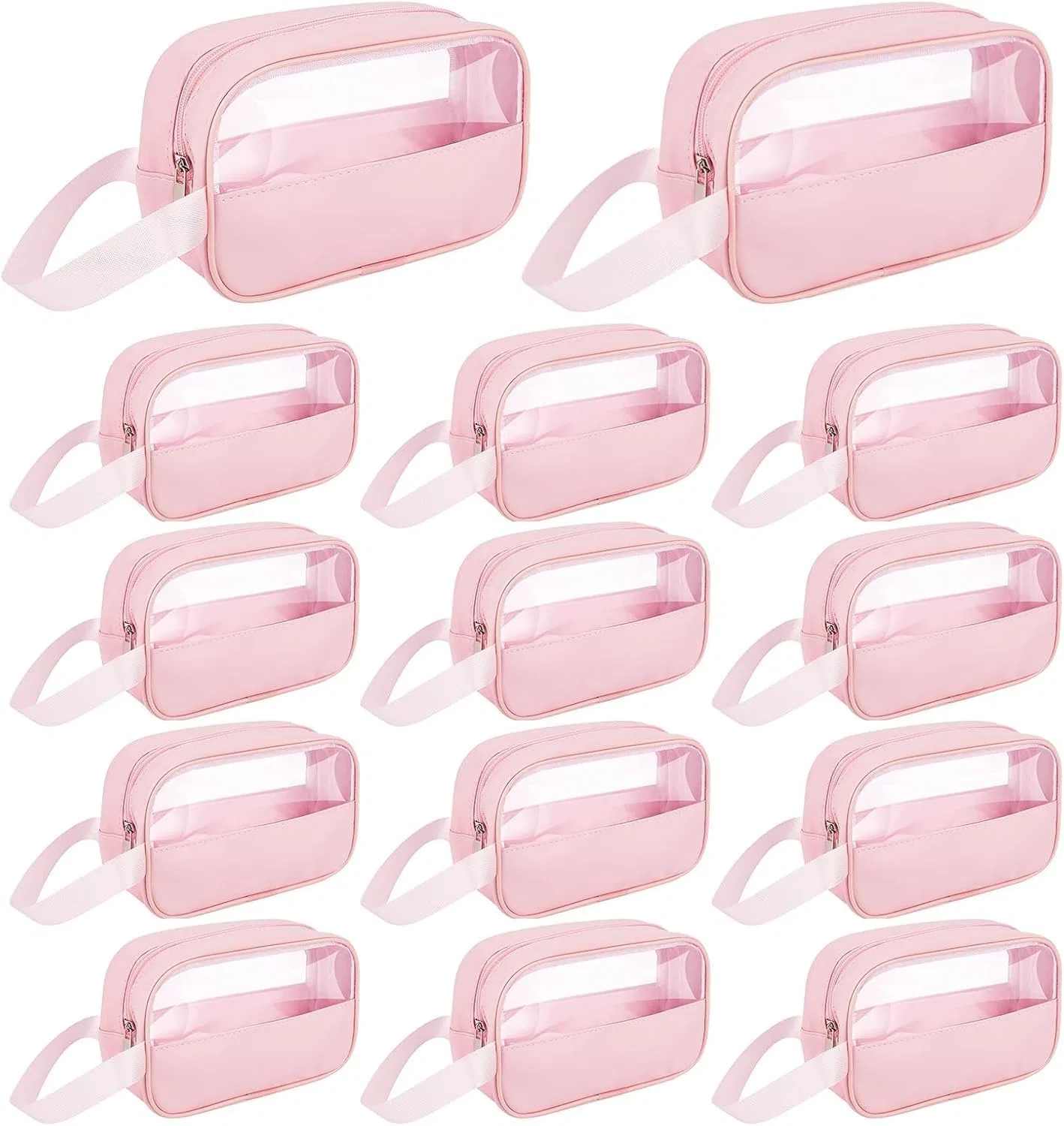 Прозрачная косметичка для путешествий, набор 15 шт, INTERWARM, 21x13x6 см, Rosa