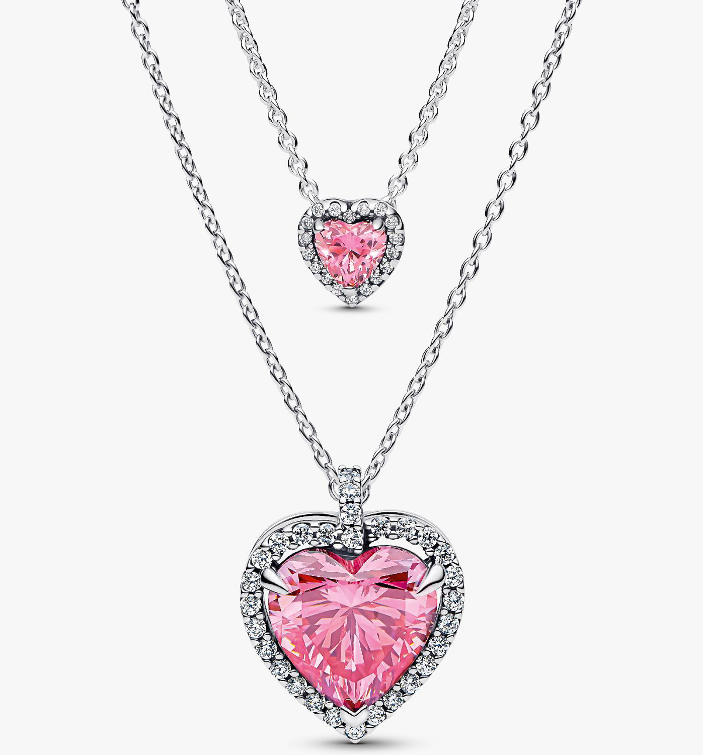

Подарочный набор Pandora Elevated Hearts Necklace, 2 предмета, серебро