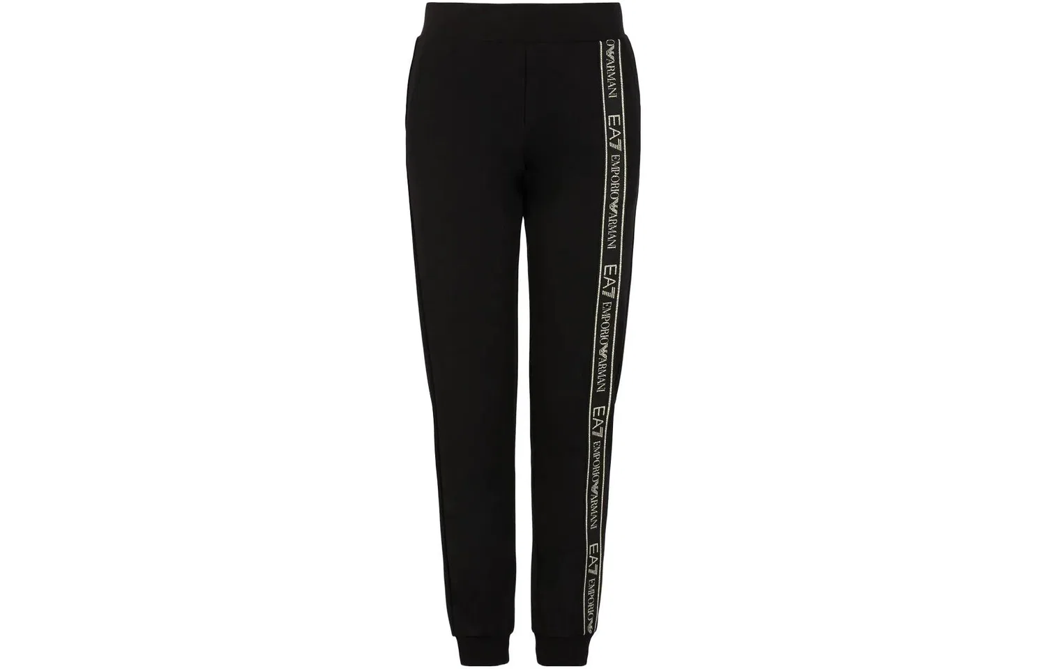Женские трикотажные спортивные брюки с манжетами EA7 Knitted Sweatpants, EMPORIO ARMANI, White — фото 3