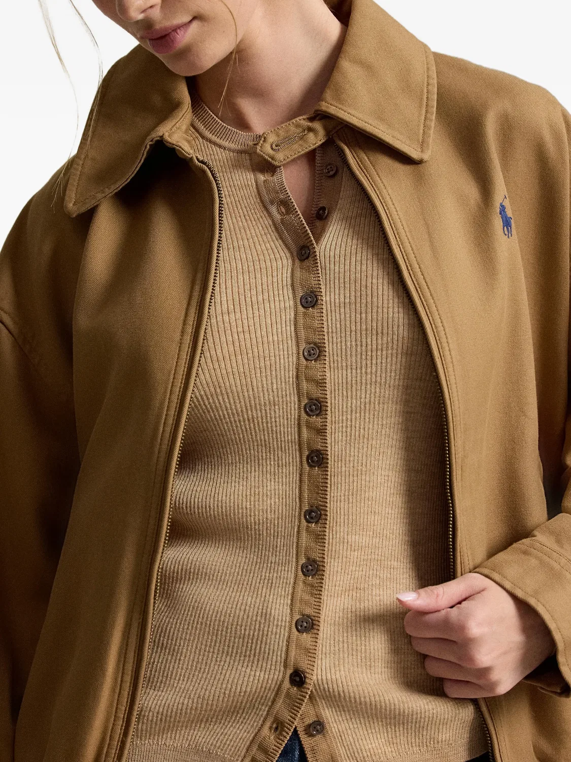 Кардиган шерстяной ребристый Polo Ralph Lauren, нейтральные — фото 3