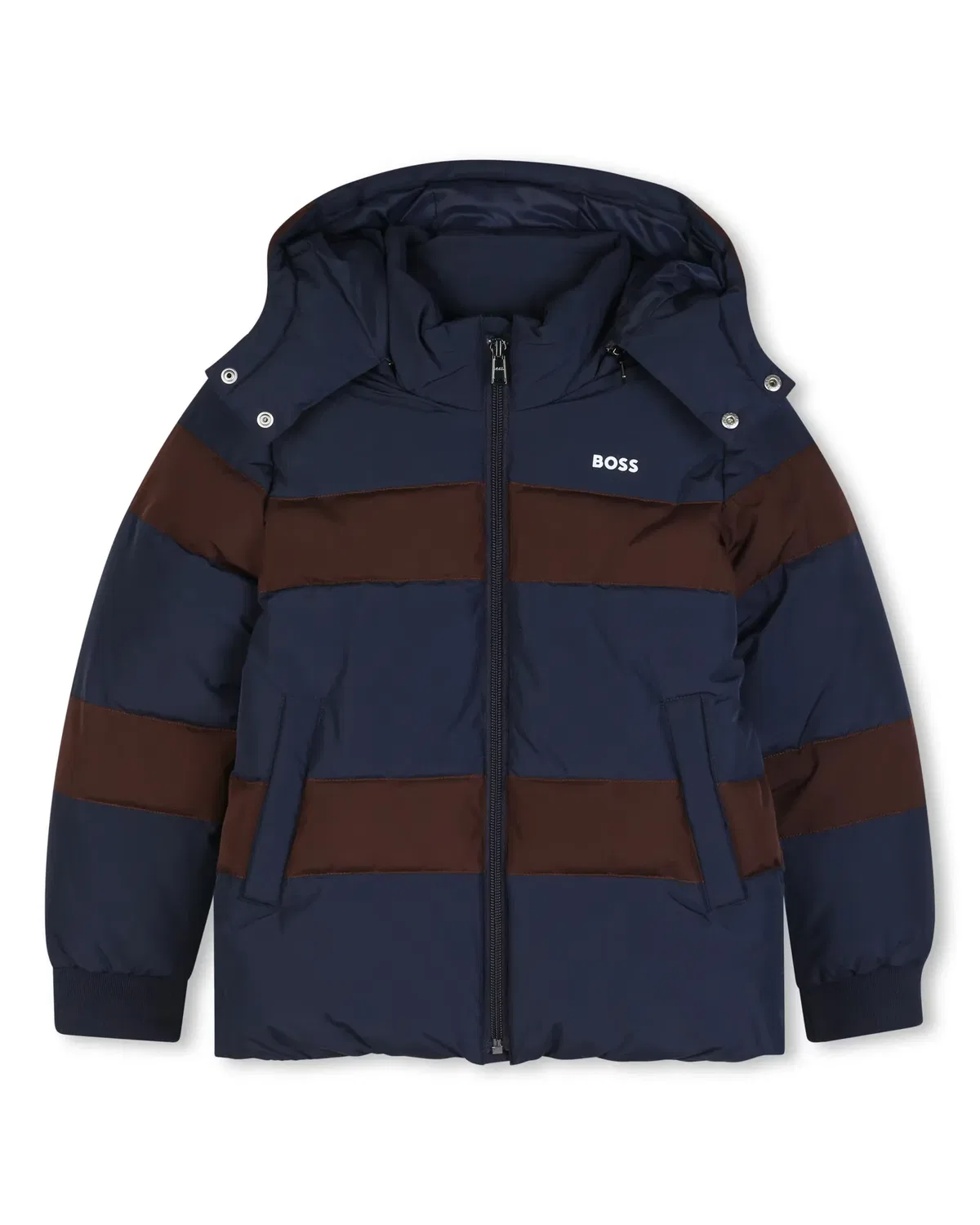 Детское пальто для мальчиков с капюшоном BOSS Kidswear, Azul Marino
