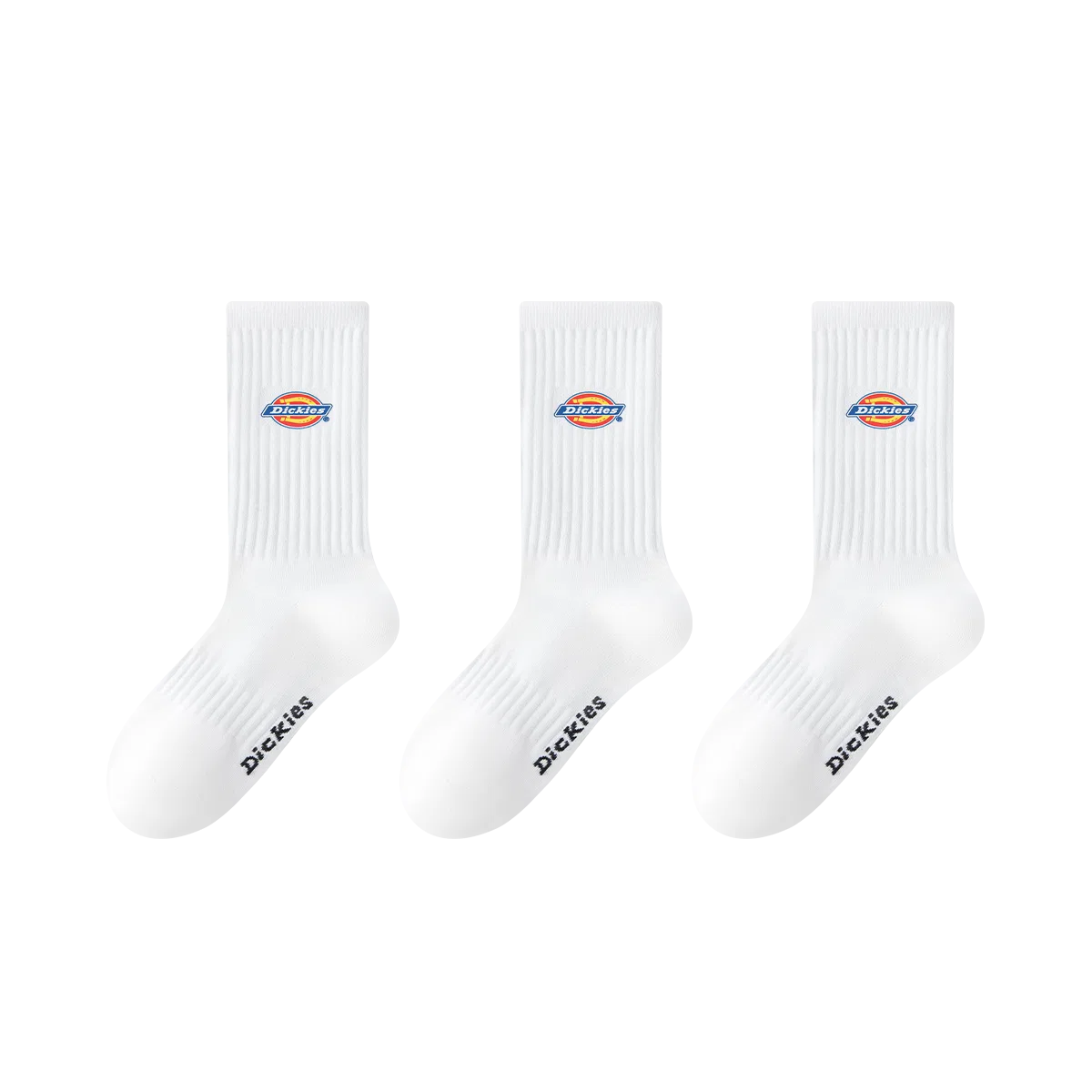 Детские высокие носки с вышивкой Dickies, White/Gray/Black — фото 3