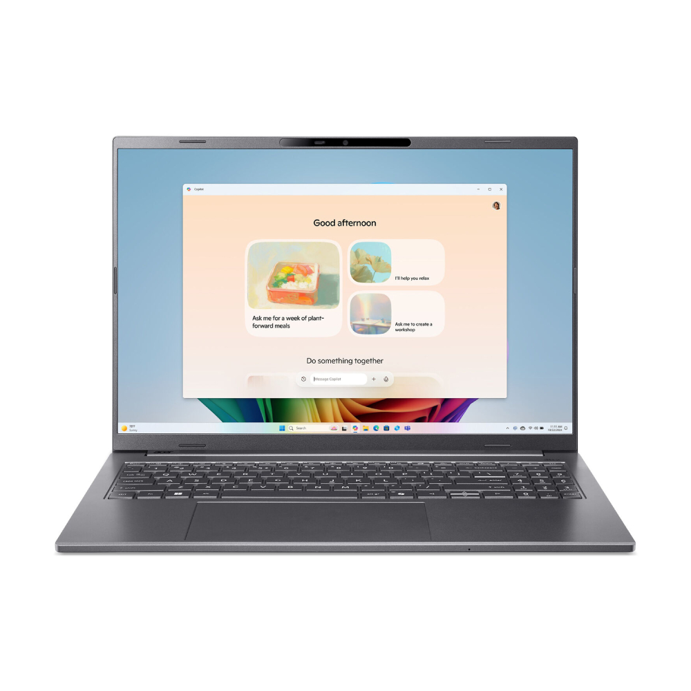 

Ноутбук Acer Aspire 16 AI (A16-11M-X3EW), 16", 16 ГБ/512 ГБ, Snapdragon X, Qualcomm Adreno, серый, английская клавиатура